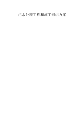 某污水處理工程組織設(shè)計方案